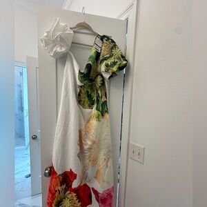 Zara Floral  in Green, Red, and Cream